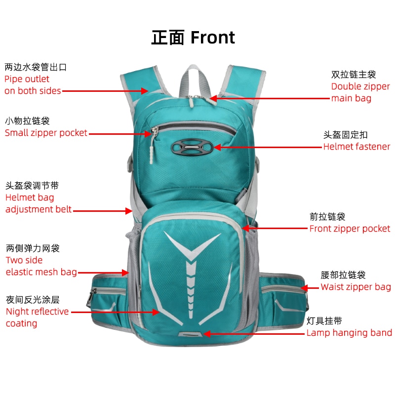 Bike Travel Bag Outdoor Sport Hydration Backpack for Cycling, Hiking, and Running