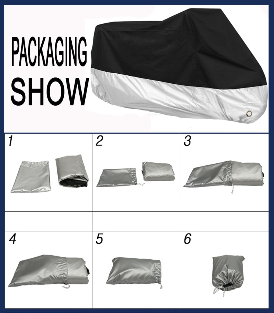 Bike Cover Universal Motorcycle Rain and Dustproof Protector - Sizes M to XXXXL, Waterproof