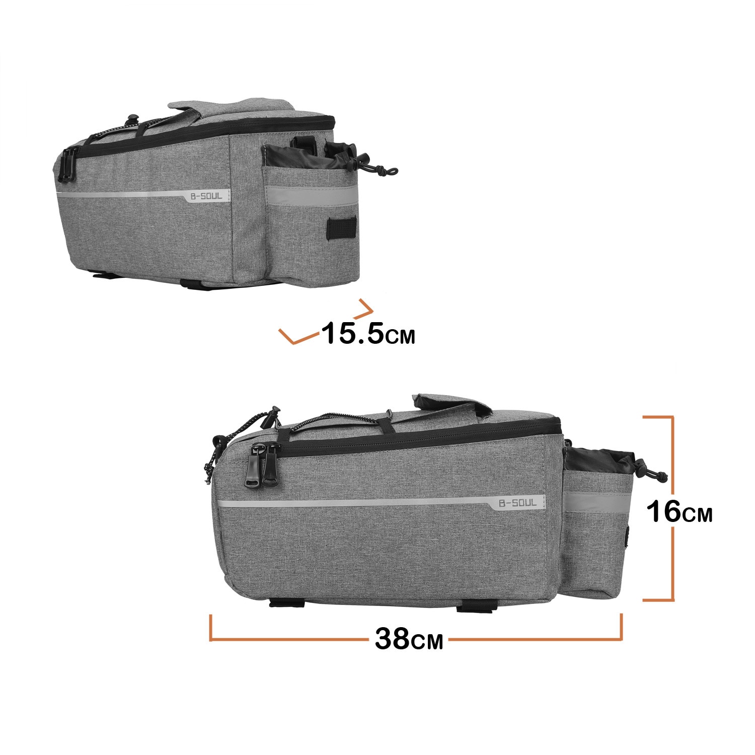 Bike Travel Bag 13L Waterproof Rear Seat Pannier Trunk Bag for Bicycle Carrier and Luggage